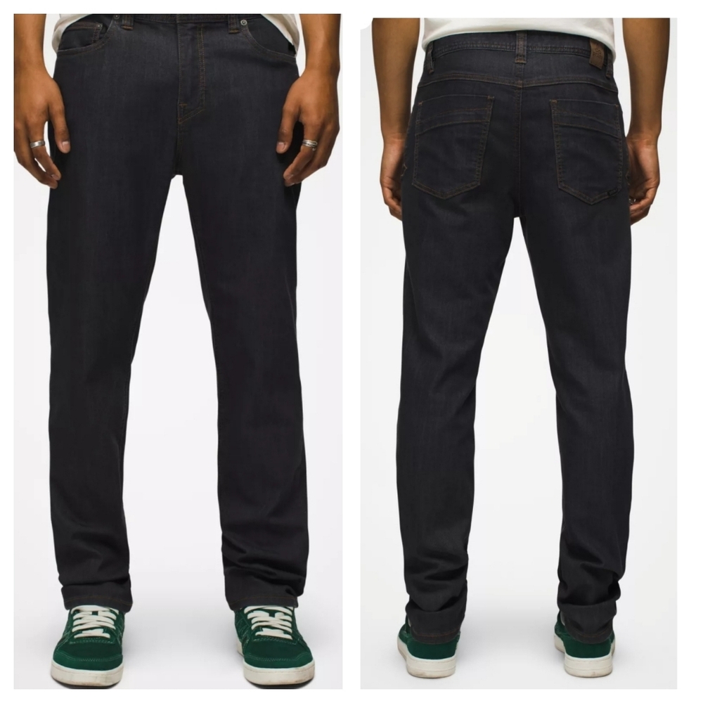 Prana‎ BridgerJean Mens Pants Size 30x36 dark wash hiking travel outdoor casual